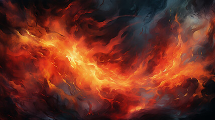 texture painted fire, flames abstract background, computer graphics in orange and red yellow tones