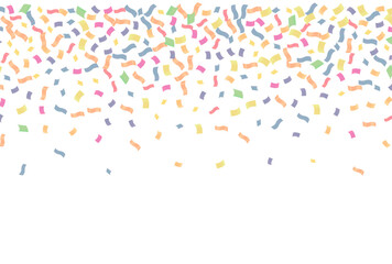 Colorful confetti on transparent background. Festive vector illustration.