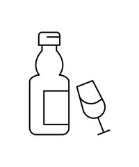 bottle of wine icon, vector best line icon.