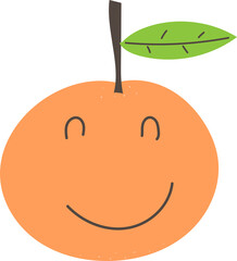 Orange fruit cartoon illustration, Transparent background.