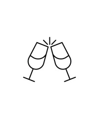 wine glass icon, vector best line icon.