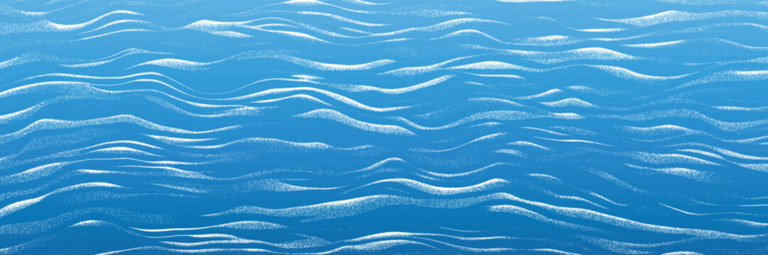 Ripples and water waves, sea surface, vector natural background, banner