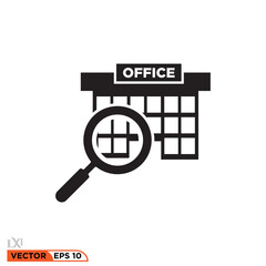 Searching Building icon design vector graphic of template, sign and symbol

