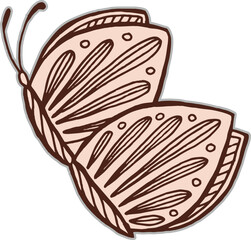 Autumn Butterfly Line Art Drawing