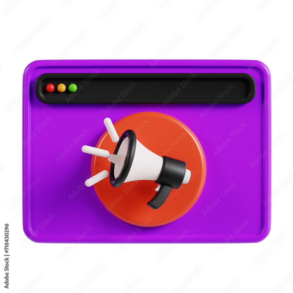 Aufkleber 3d online marketing model potential for growth and expansion. 3d illustration, 3d element, 3d render
