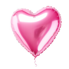 Pink heart balloons on transparent background. Foil air balloon for party, Christmas, Birthday, Valentines day, Womens day, wedding, grand opening. Glossy shine helium balloon
