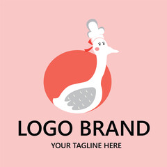 retro simple concept duck restaurant logo design suitable for business