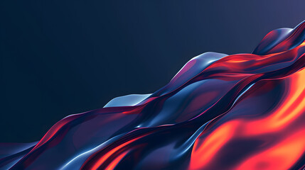 Obraz premium Flowing Innovative Liquid Metal Dynamic Flow. Contemporary Abstract Background in minimalist and clean background for presentation. Futuristic and technology concept with blank space for text.