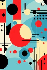 Obraz premium pattern of geometric shapes and circles. abstract style geometric shapes. modern decorative poster with shapes