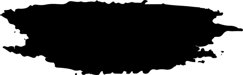 Black ink grunge brush strokes illustration on transparent background.