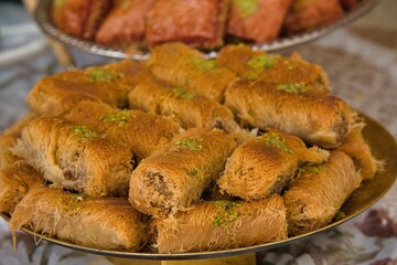 Baklava, traditional energy bars, made with nuts and honey.