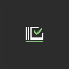 this check icon in pixel art with simple color and black background ,this item good for presentations, stickers, icons, t shirt design,game asset,logo and your project.