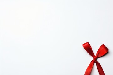 World Aids Day. Red Ribbon on white background. Copy space