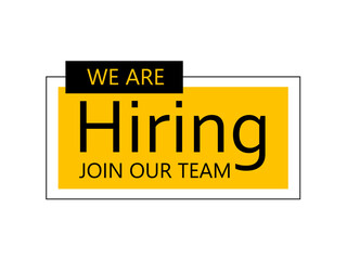 We are hiring banner, poster.  We are hiring join our team.