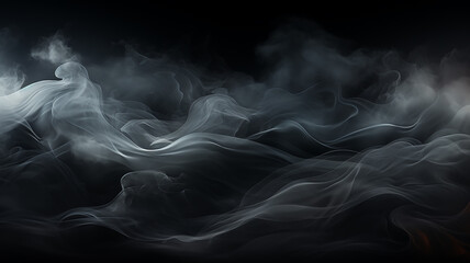 clouds of white smoke on a black background texture