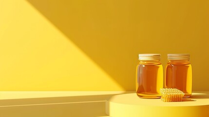 Fototapeta na wymiar a modern and minimalistic website landing page with honey in jar