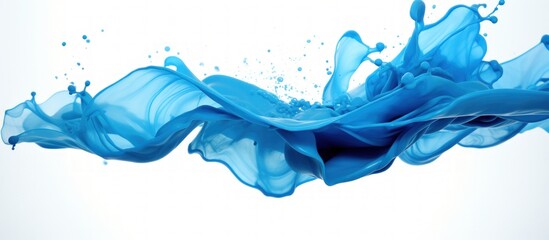 3D rendering blue paint splash isolated on white background. Generate AI image