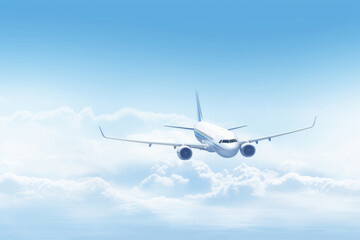 Fototapeta na wymiar Passenger plane in the blue sky