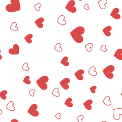 seamless pattern with red hearts