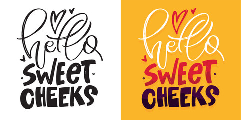 Cute hand drawn doodle lettering postcard. T-shirt design, fashion art letetring. 100% vector file