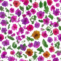 Fototapeta na wymiar Flowers. Abstract seamless pattern. AI generated.