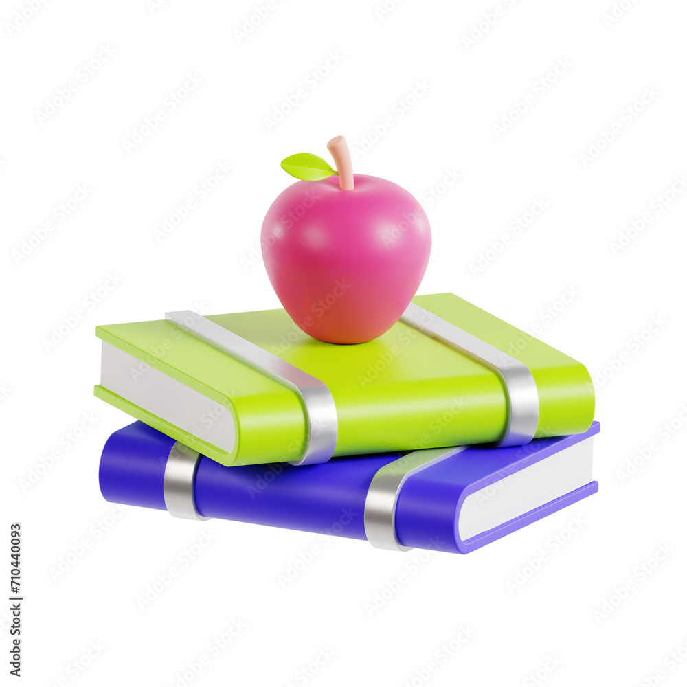 Poster 3d books model insights and reflections on literary. 3d illustration, 3d element, 3d rendering. 3d v