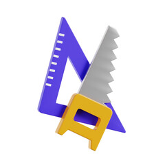 3D Build Design Model Establishing Guidelines for Effective Planning. 3d illustration, 3d element, 3d rendering. 3d visualization isolated on a transparent background