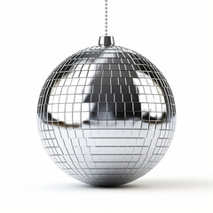 Shiny silver disco ball - obrazy, fototapety, plakaty