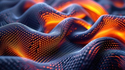 Macro Photography of Futuristic Tech-Wear Fabrics, highlighting intricate textures and patterns - obrazy, fototapety, plakaty