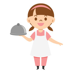 Cartoon Woman Cooking Illustration