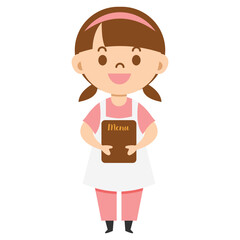 Cartoon Woman Cooking Illustration