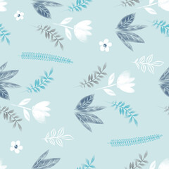 Fototapeta na wymiar seamless floral pattern with birds