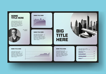 Grid Layout Infographics Template with Graphs and Charts