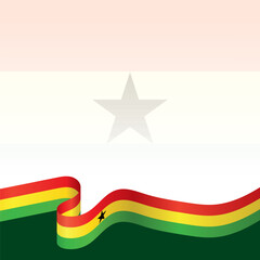 Celebrate Ghana's Independence with our editable vector design template! Highlighting a waving flag, country map watermark, and customizable text space—ideal for print and digital designs.