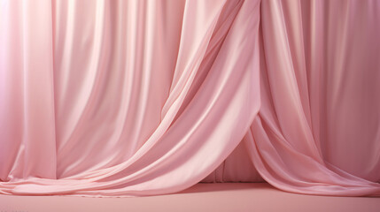 Tender pink silk curtains