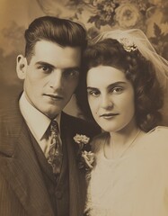 Old sepia photo of a couple