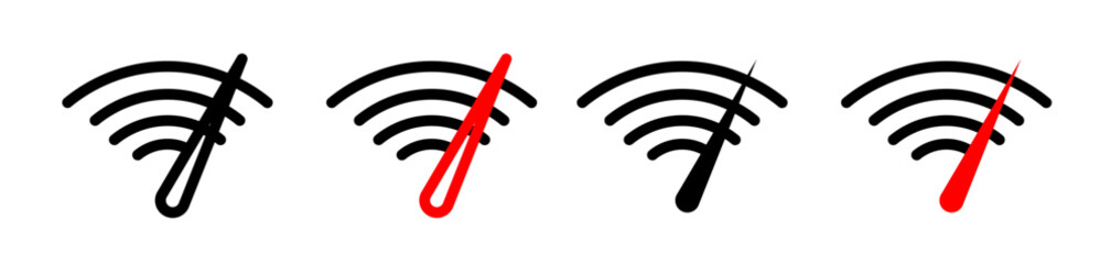 Accelerated Internet Connection Line Icon. Rapid Wi-Fi Link Icon in Black and White Color.