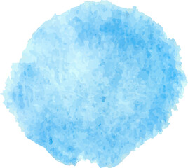 Blue abstract watercolor illustration on transparent background.