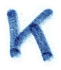 handwritten letter K with felt-tip pen isolated, png asset.
