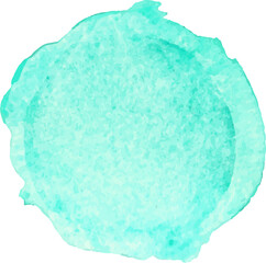 Mint abstract watercolor illustration on transparent background.