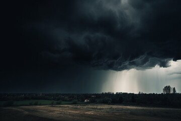 Atmospheric Drama: Majestic Storm Clouds Gathering in a Spellbinding Display of Nature's Power. Perfect for Adding Depth to Your Creative Projects and Conveying the Intensity of Weather Phenomena.