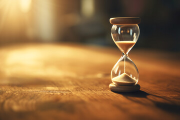 AI generated illustration of a traditional hourglass, symbolizing the passage of time