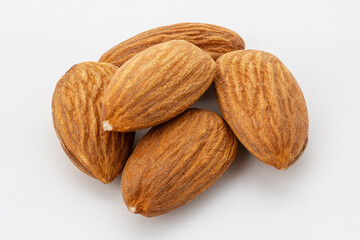 Almond nuts close up. Nut almond close up. Product rich in minerals and vitamins. Almond kernels. Texture of Almond kernels.	