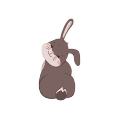 Illustration of a cute rabbit. Cheerful cartoon rabbit. Vector illustration