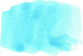 Blue brush stroke watercolor illustration on transparent background.