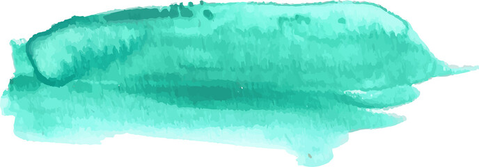 Mint  brush stroke watercolor illustration on transparent background.