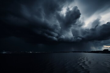 Obraz premium Atmospheric Drama: Spellbinding Capture of Storm Clouds Sweeping Across the Field, a Nature's Theatrical Display.