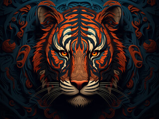 Fototapeta premium Colorful Tiger illustration