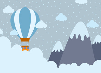 Naklejka premium hot air balloon cute theme illustration design. suitable for cloth motifs, pillows, blankets, and wallpaper for children's rooms etc.