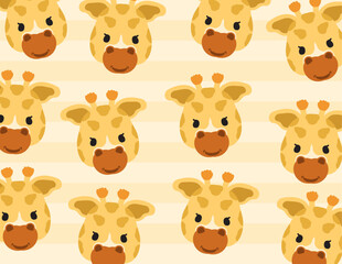 Cute giraffe theme seamless pattern, suitable for fabric motifs, pillows, blankets and others